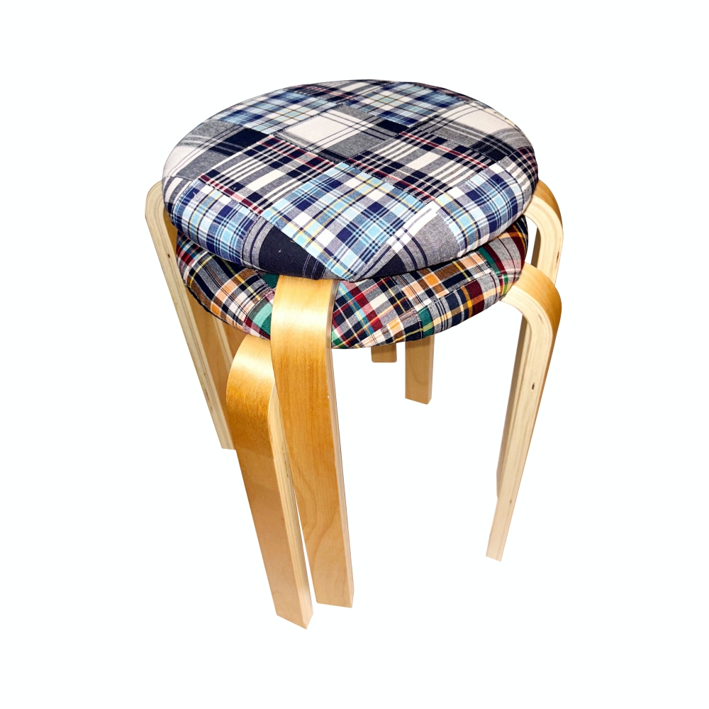 유라이크왓 리얼 패치워크 스툴 (네이비)(you like what Real patchwork stool (navy)) - 4