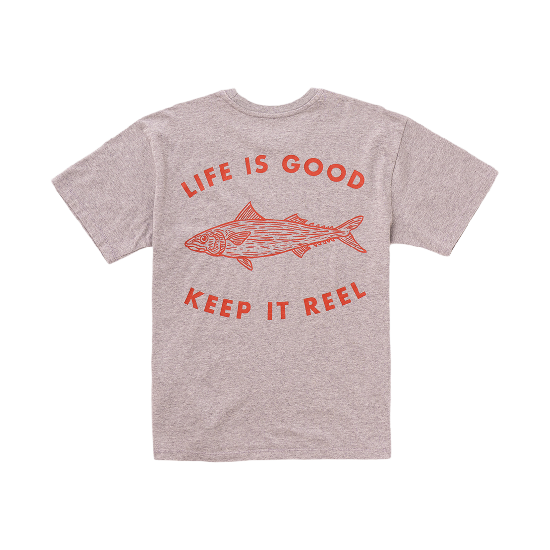 빅웨이브 컬렉티브 라이프 이즈 굿 반팔 티셔츠 스포츠 그레이(BIGWAVE COLLECTIVE Life Is Good Keep It Reel Tee Sport Gray) - 1