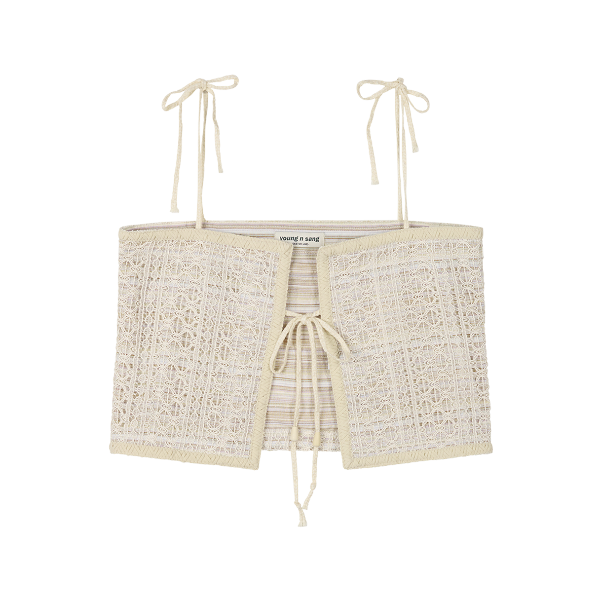 영 앤 생 우먼 아이보리 더블 레이어드 니트 브라 베스트 아이보리 - 26SS