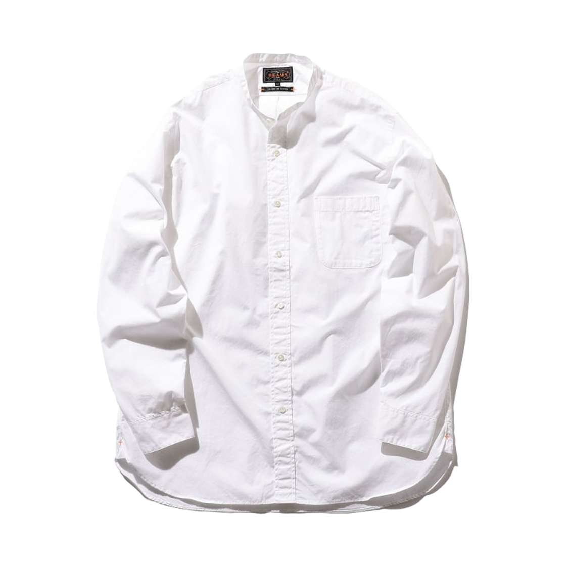 38-11-0482-139 Beams Plus Band Collar 120/3 Broad Classic Fit Shirt White