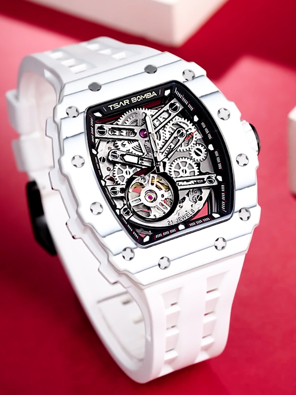 Tsar Bomba Elemental Carbon Fiber Automatic TB8208CF-35 Elite White 착용 스타일 - 3