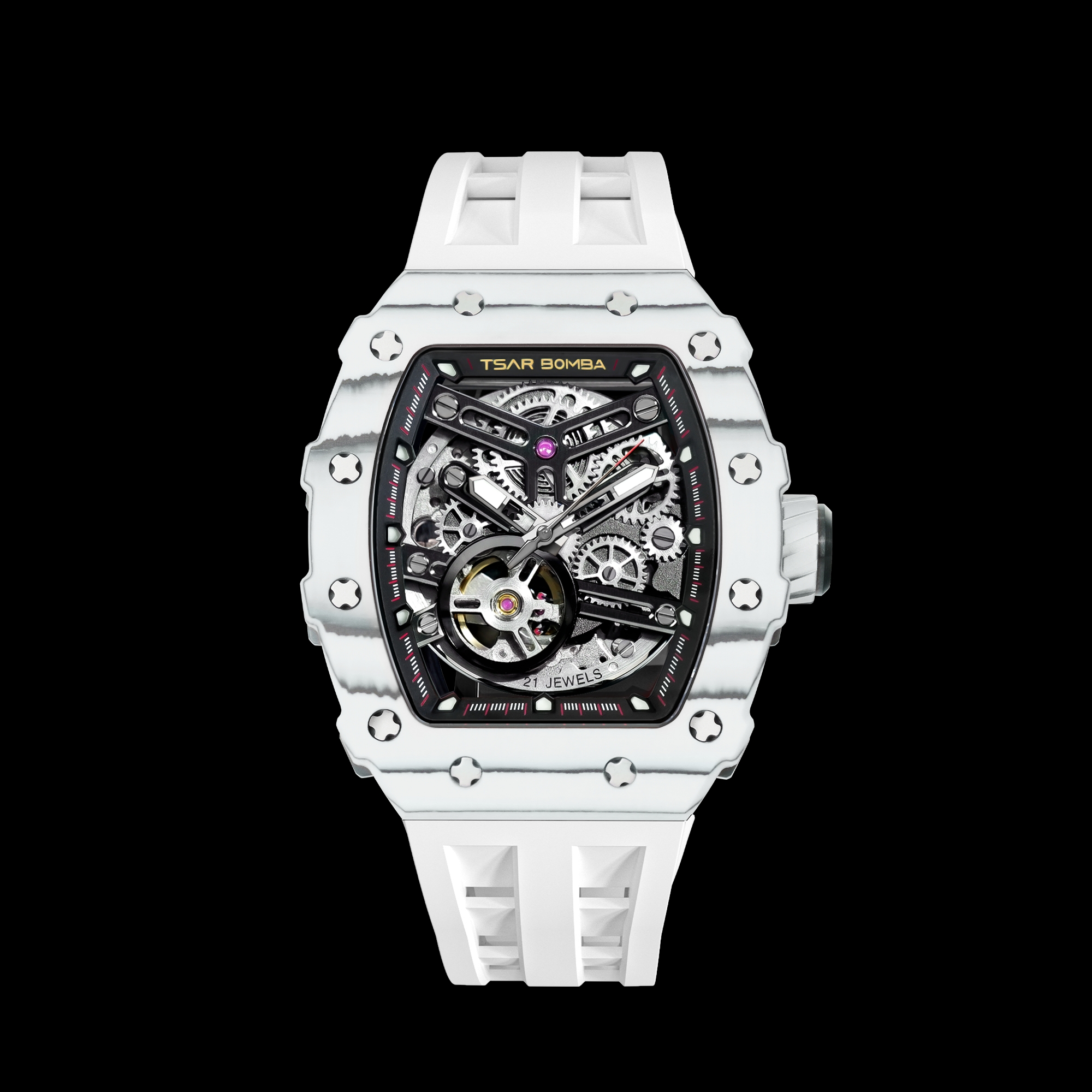 Tsar Bomba Elemental Carbon Fiber Automatic TB8208CF-35 Elite White 착용 스타일 - 2