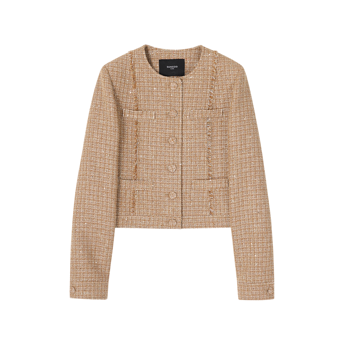 WI2JK202BE (W) SONGZIO Bonotto Gold Tweed Jacket Beige