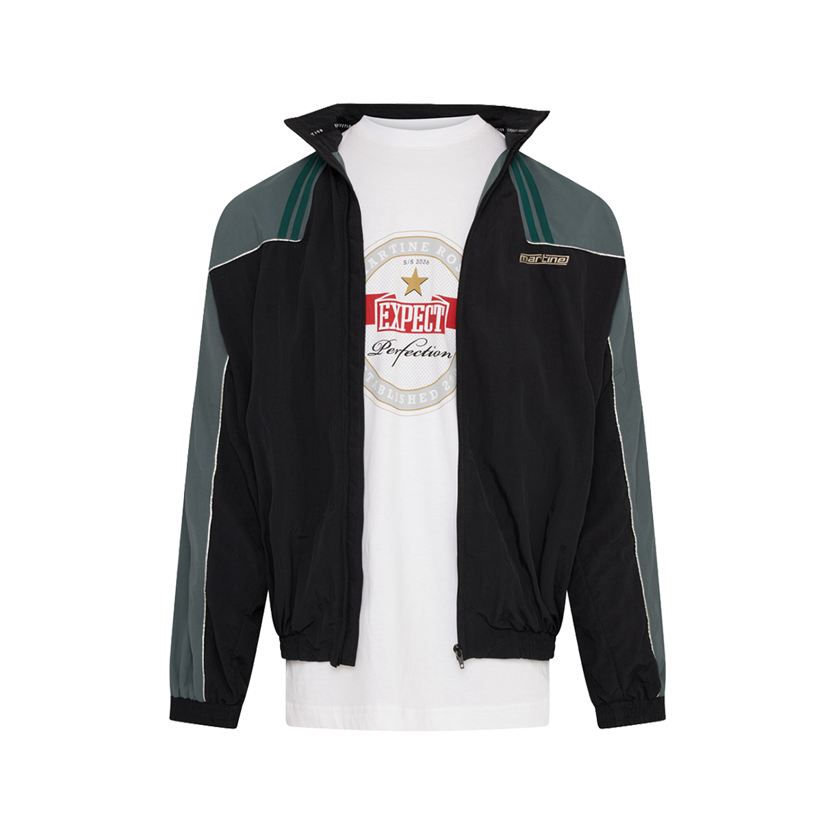마틴 로즈 티 라이닝 트랙 자켓 블랙 틸 - 26SS(Martine Rose T-Lining Track Jacket Black Teal - 26SS)