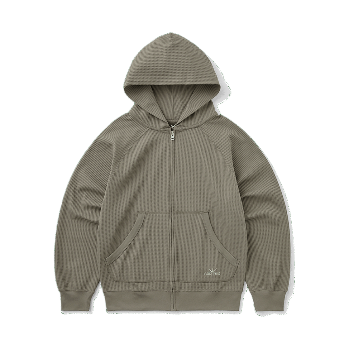 [트리플적립] 썬러브 에어로 와플 집 업 후디 타우페([트리플적립] SUNLOVE Aero Waffle Zip Up Hoodie Taupe)