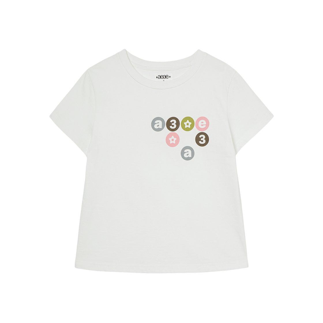 에이이에이이 컬러 도트 로고 티 화이트(AEAE Color Dot Logo Tee White)