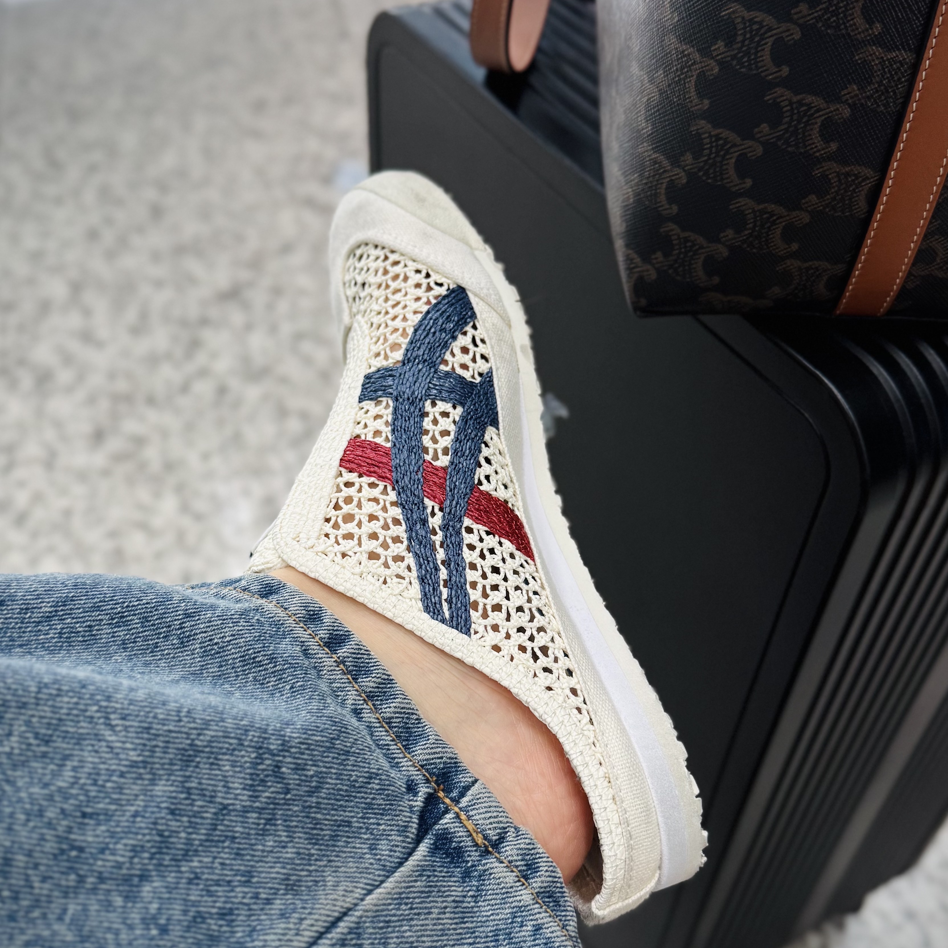 Onitsuka Tiger Mexico 66 Sabot Cream Mako Blue 착용 스타일 - 2