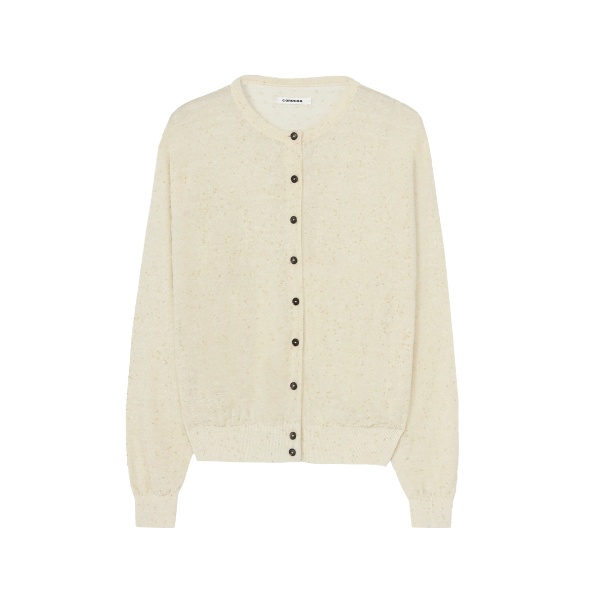 코데라 우먼 린넨 앤 코튼 플렉트 가디건 크림 - 26SS(Cordera Women Linen & Cotton Flecked Cardigan Cream - 26SS)