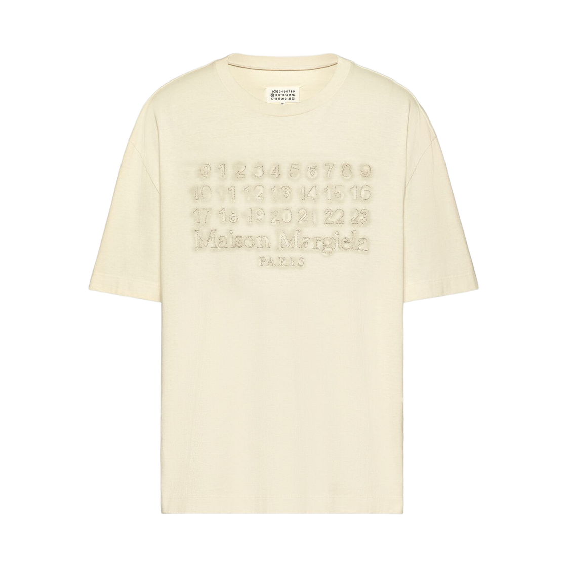 메종 마르지엘라 자수 로고 티셔츠 에크루(Maison Margiela Embroidered Logo T-Shirt Ecru) - 1
