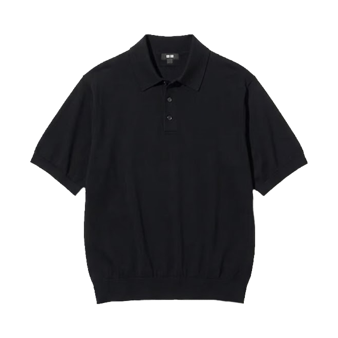 485685-09 Uniqlo Washable Knit Polo Sweater Black - JP