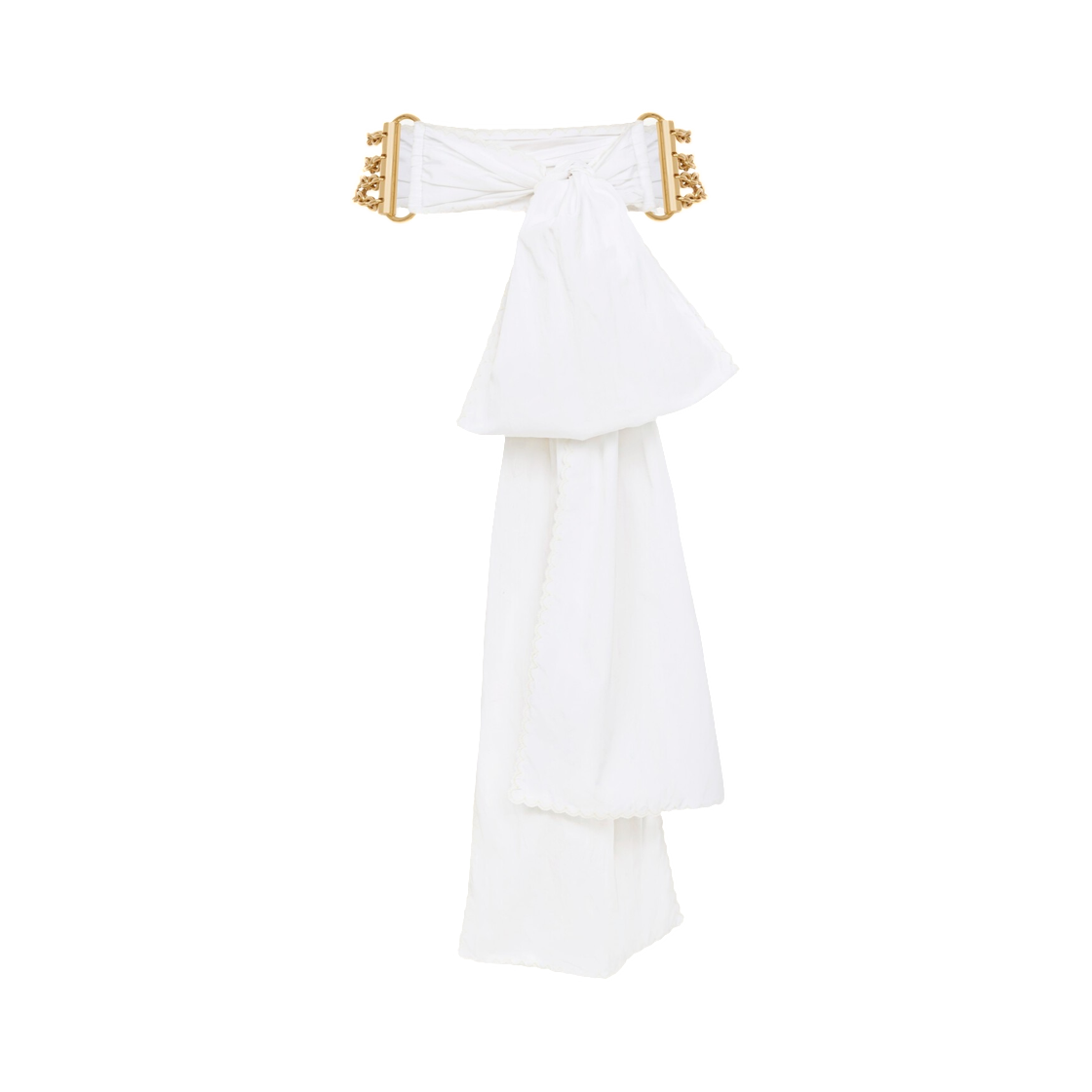 (W) 끌로에 보우 체인 벨트 화이트((W) Chloe Bow Chain Belt White) - 1