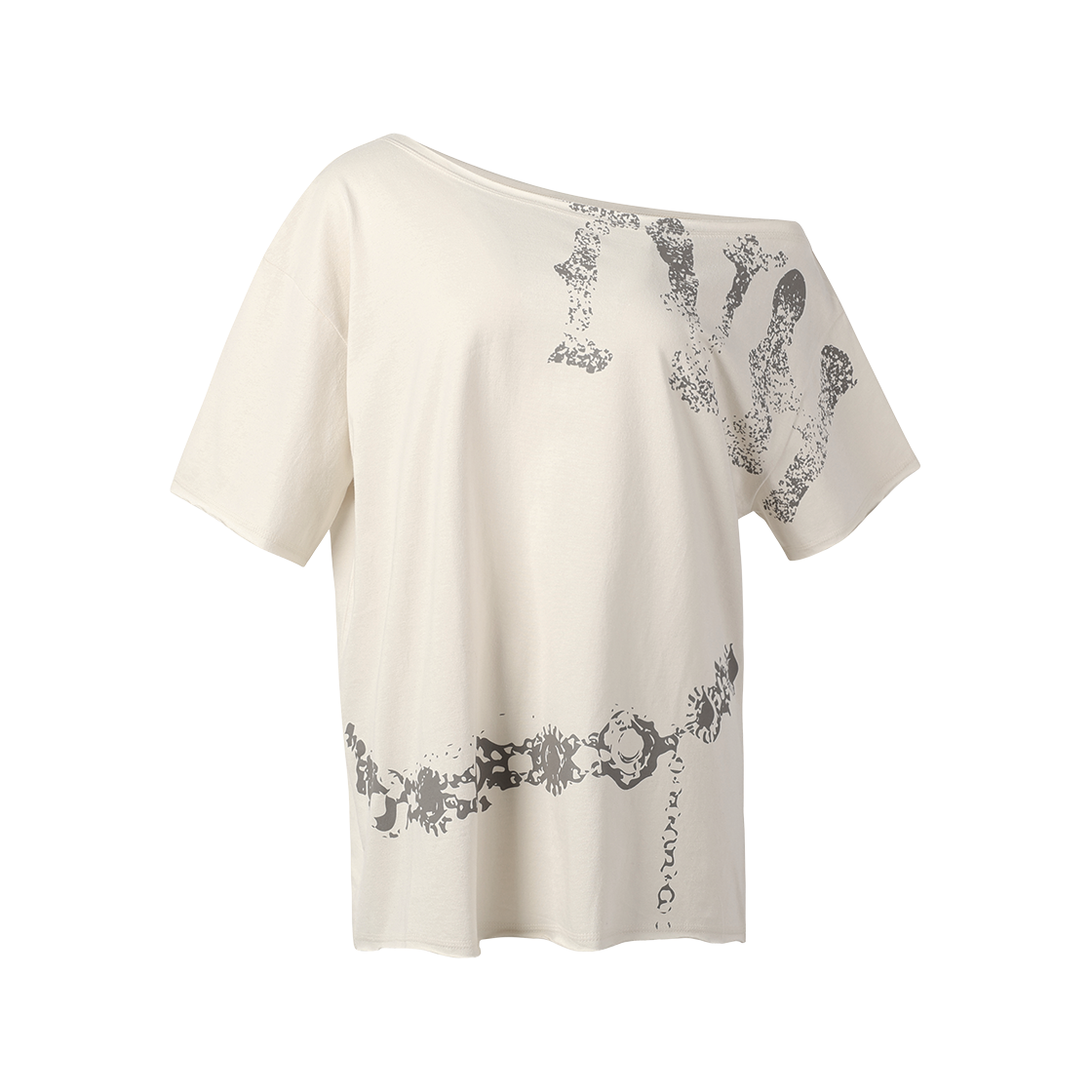 더바이닐하우스 컷오프 루즈 체인 티셔츠 베이지(Thevinylhouse Cut-Off Loose Chain Tee (W) Beige)