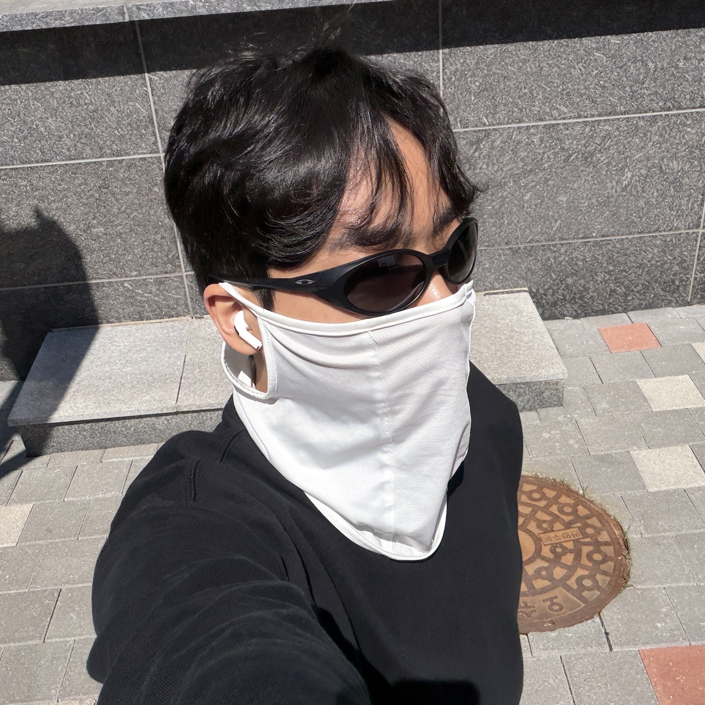 Oakley Eye Jacket Redux Matte Black Frame Prizm Grey Lenses High Bridge Fit 착용 스타일 - 1