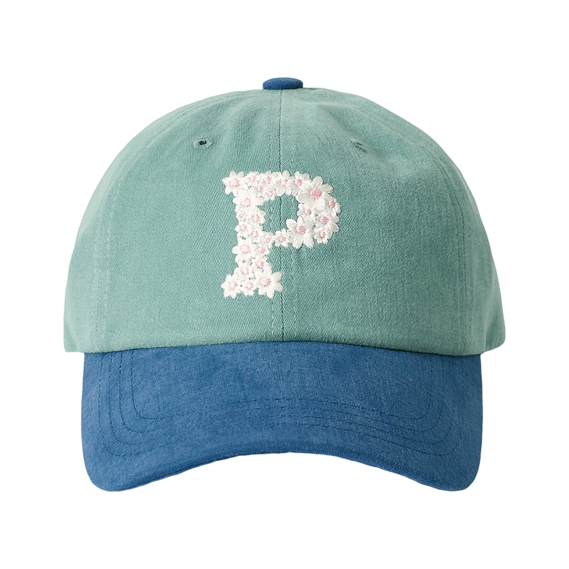 올인컴플리트 플로럴 P 로고 볼캡 블루 & 청록(Allincomplete Floral P Logo Ball Cap Blue & Teal) - 1