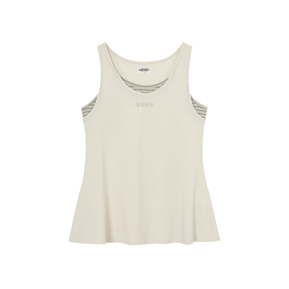 에이이에이이 스트라이프 레이어드 슬리브리스 아이보리(AEAE Stripe Layered Sleeveless Ivory)