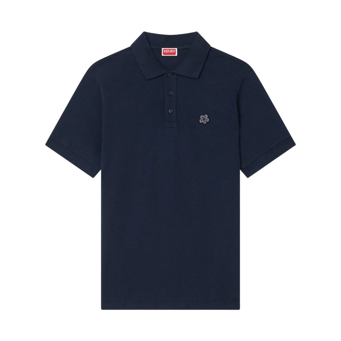 FF65PO1534PU-76 Kenzo Boke Flower Cotton Slim Polo Shirt Navy Blue