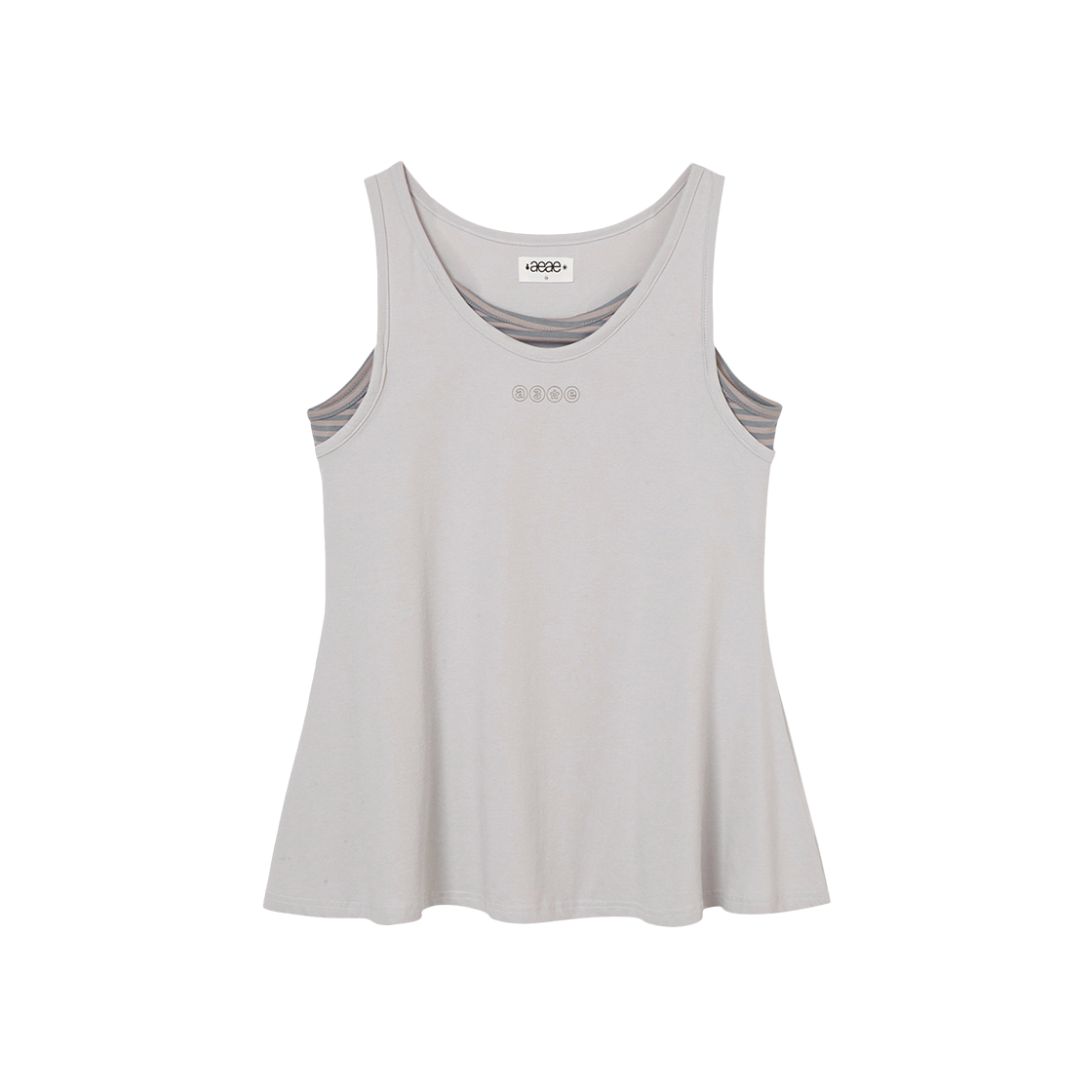 에이이에이이 스트라이프 레이어드 슬리브리스 애쉬(AEAE Stripe Layered Sleeveless Ash)