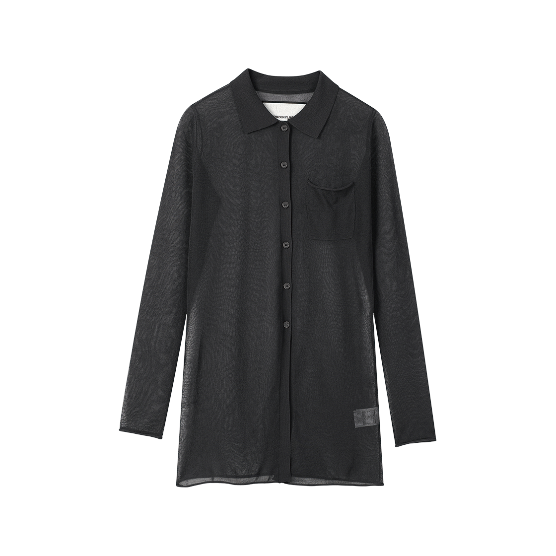 더바이닐하우스 시어 카라 가디건 차콜(Thevinylhouse Sheer Collar Cardigan Charcoal) - 3