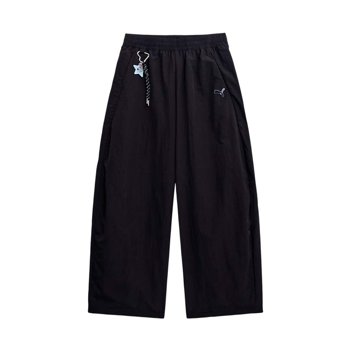 (W) 푸마 x 파워퍼프걸 우븐 팬츠 와이드 레그 블랙((W) Puma x The Powerpuff Girls Woven Pants Wide Leg Black) - 1