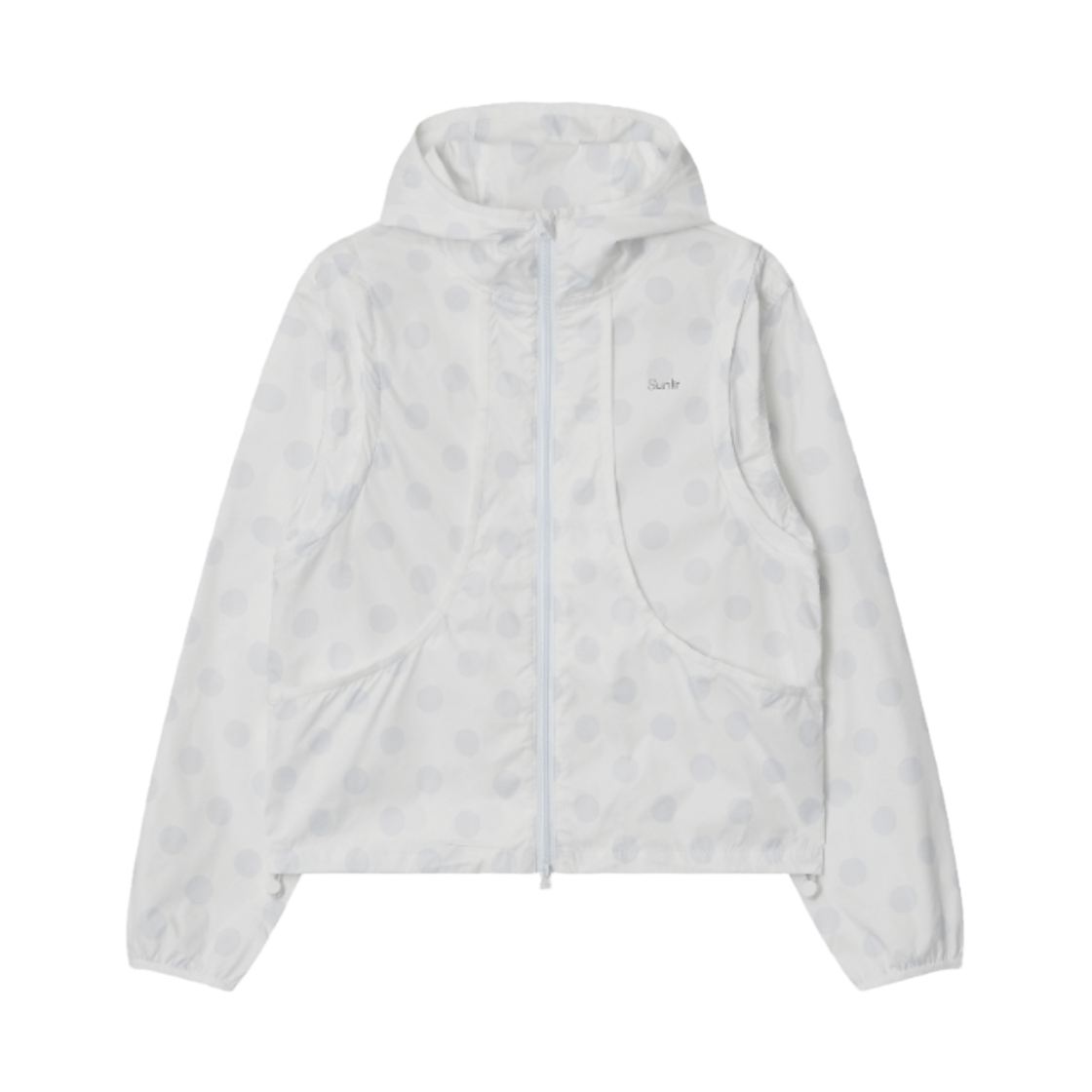 썬릿 투웨이 도트 후디드 윈드 브레이커 화이트(SUNLIT 2Way Dot Hooded Wind Breaker Black)
