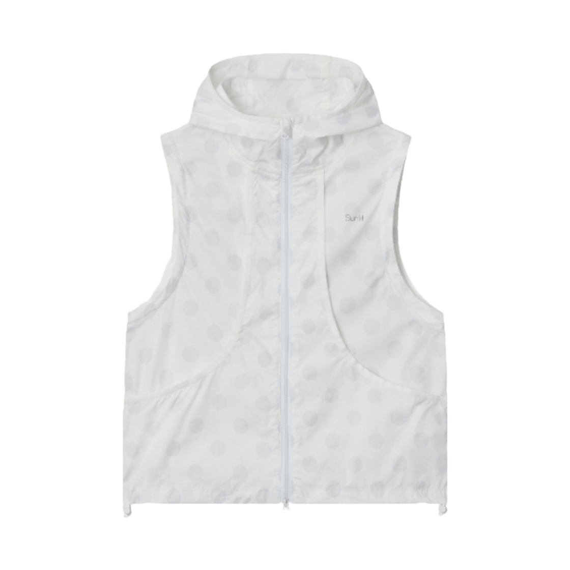 썬릿 투웨이 도트 후디드 윈드 브레이커 화이트(SUNLIT 2Way Dot Hooded Wind Breaker Black) - 2