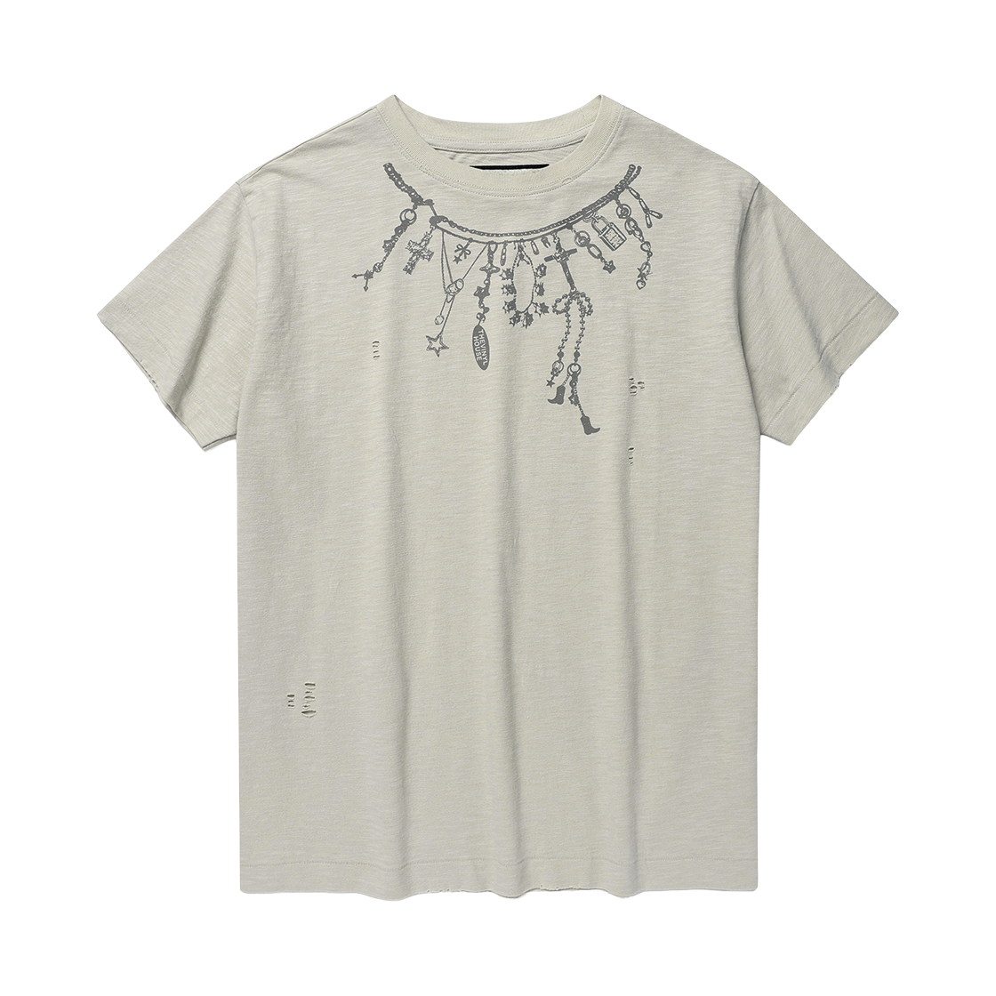 더바이닐하우스 넥크리스 빈티지 슬럽 티셔츠 베이지(Thevinylhouse Necklace Vintage Slub Tee Beige)