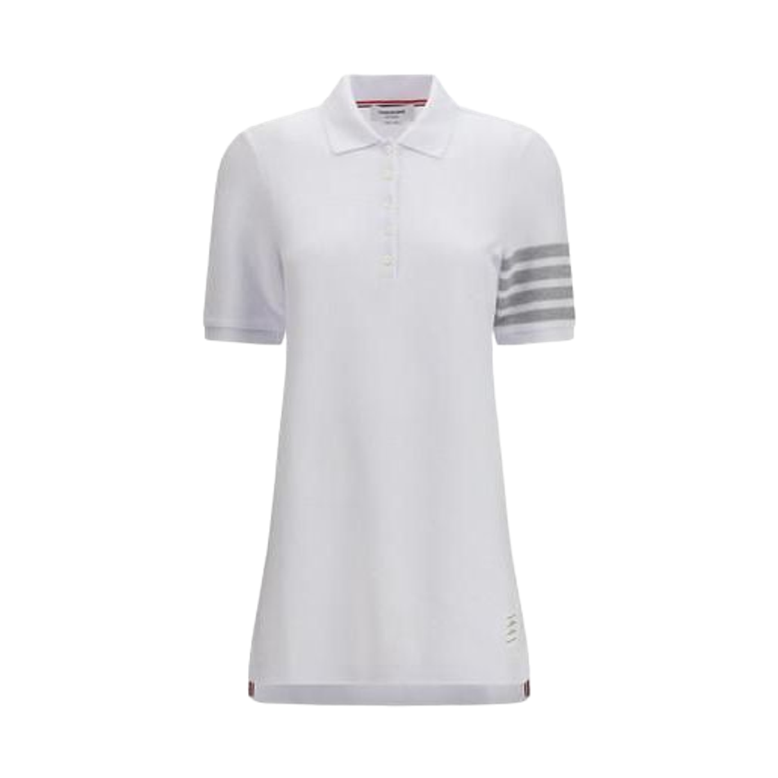 FJD134A-J0248-100 (W) Thom Browne Textured Pique 4-Bar Polo Dress White