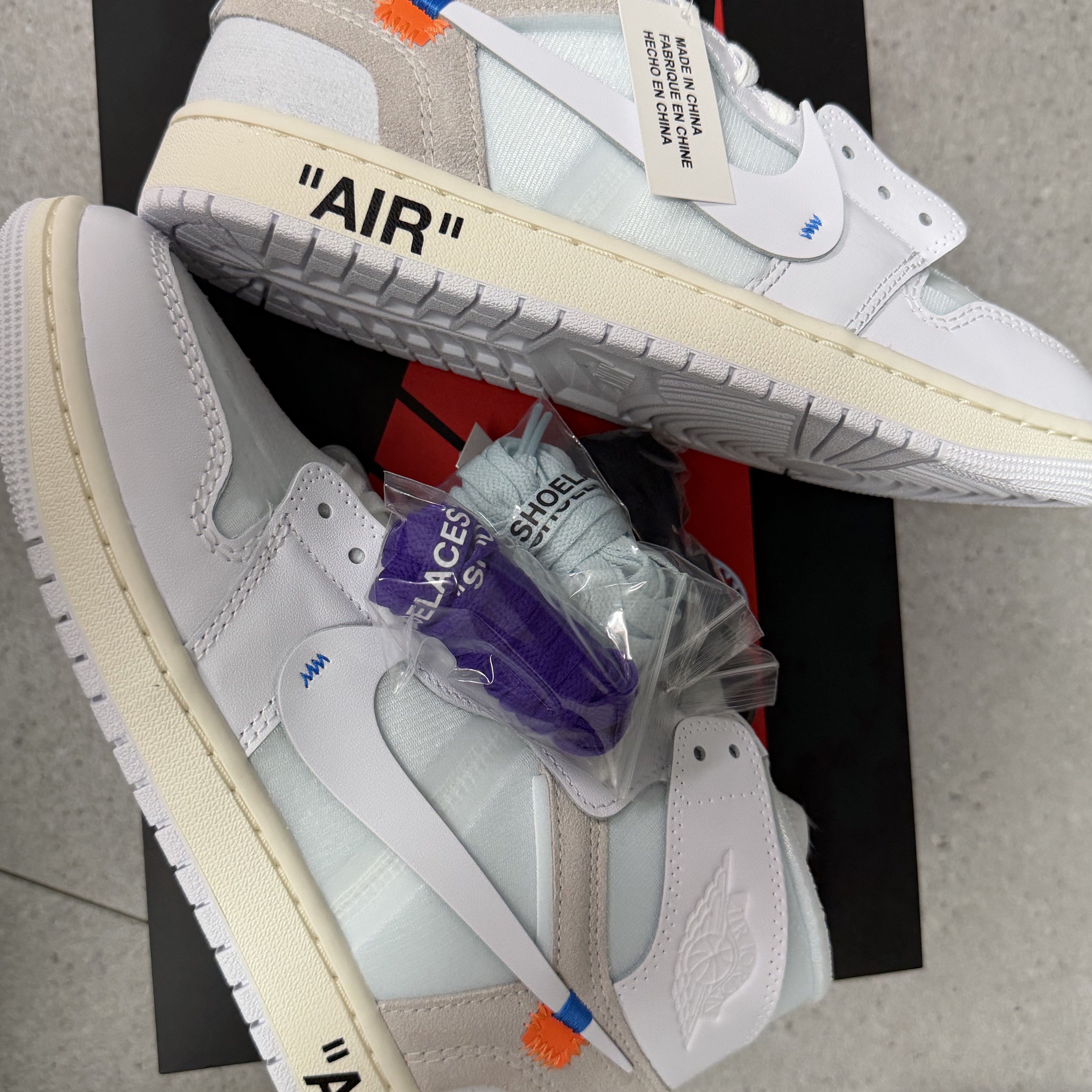 Jordan 1 x Virgil Abloh Archive Retro High Alaska White 착용 스타일 - 5