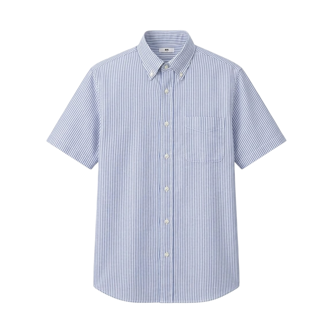 474515-68 Uniqlo Dry Non Iron Jersey Button Down Short Sleeve Shirt Blue - JP