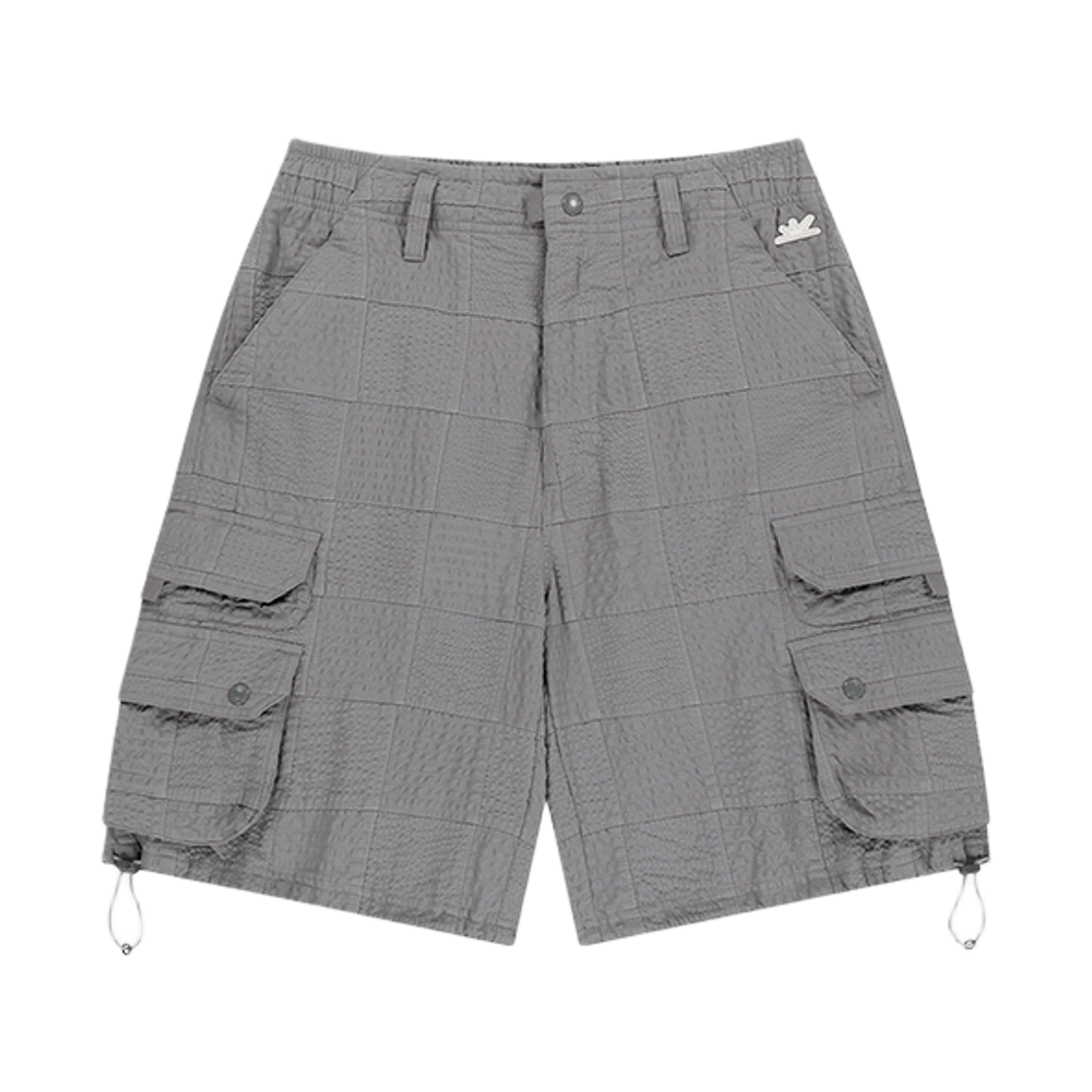 [트리플적립] 썬러브 시어서커 패치워크 카고 쇼츠 그레이([트리플적립] SUNLOVE Seersucker Patchwork Cargo Shorts Grey)