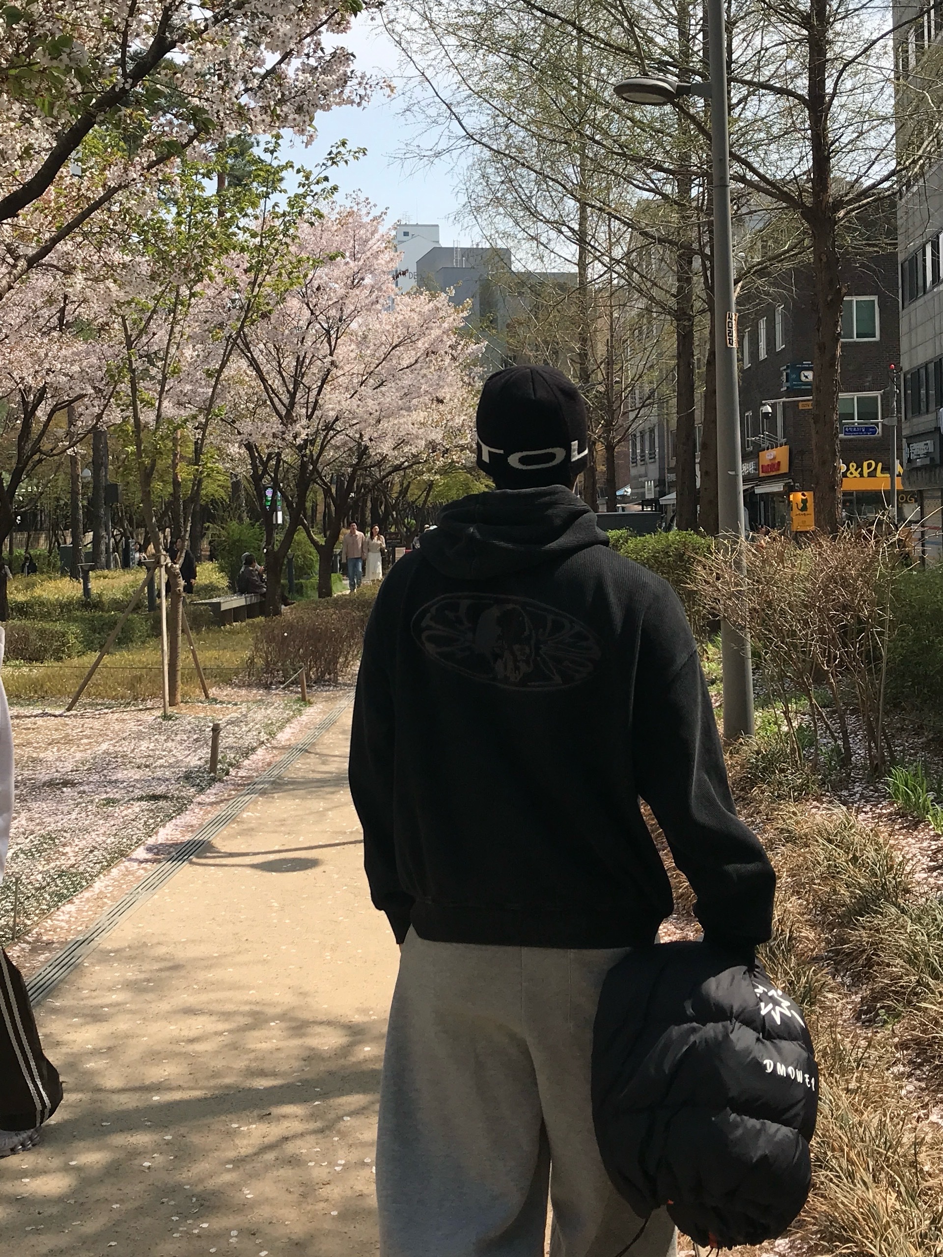 ETCE Prototype Waffle Hoodie Zip Up Charcoal 착용 스타일 - 4