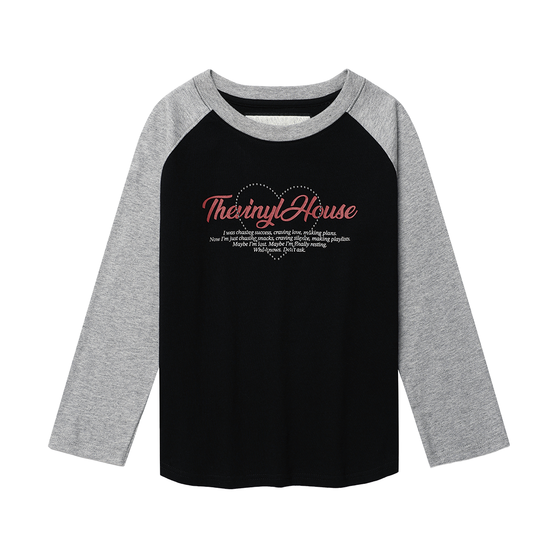 더바이닐하우스 러브 래글런 롱슬리브 티셔츠 블랙(Thevinylhouse Love Raglan Ls Tee (W) Black)
