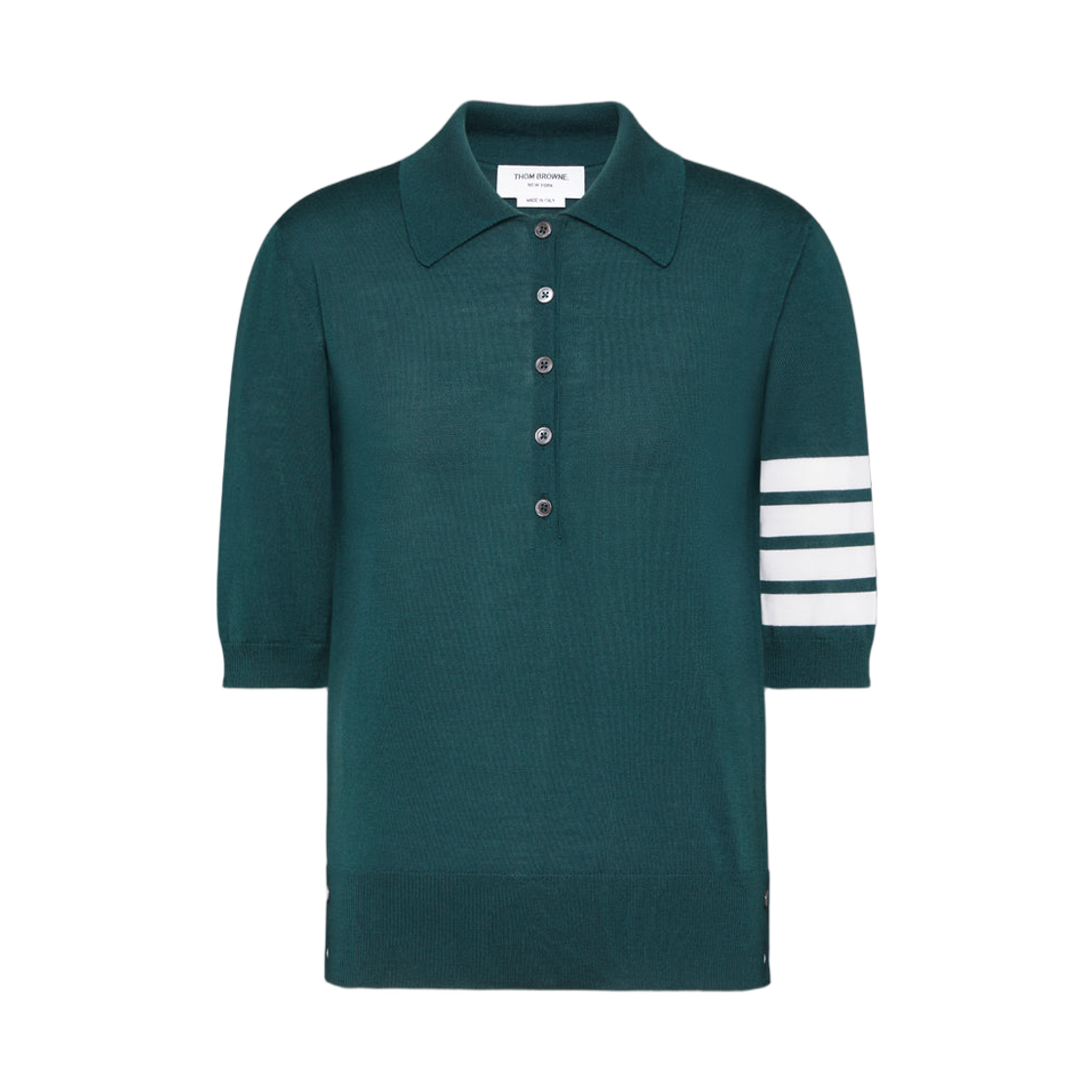 FKP053A-Y1014-310 (W) Thom Browne Virgin Wool Polo Shirt Green