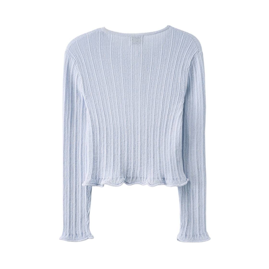 세터 우먼 시어 롱 슬리브 크롭 가디건 스카이 블루(SATUR W Sheer Long Sleeve Crop Cardigan Sky Blue) - 2