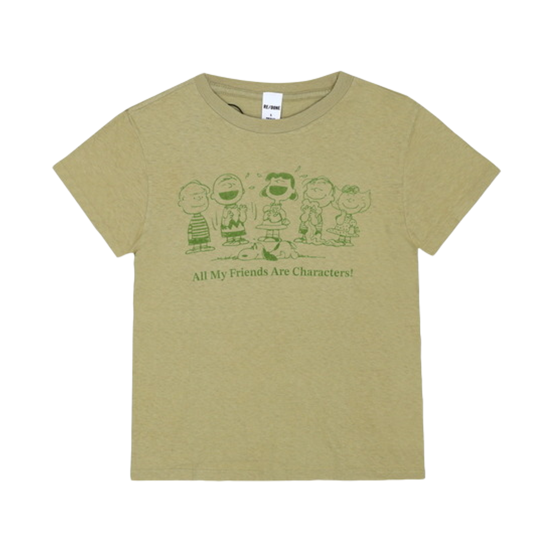 (W) 리던 피너츠 캐릭터즈 클래식 티셔츠 라이트 시더((W) Re/Done Peanuts Characters Classic T-Shirt Light Cedar)