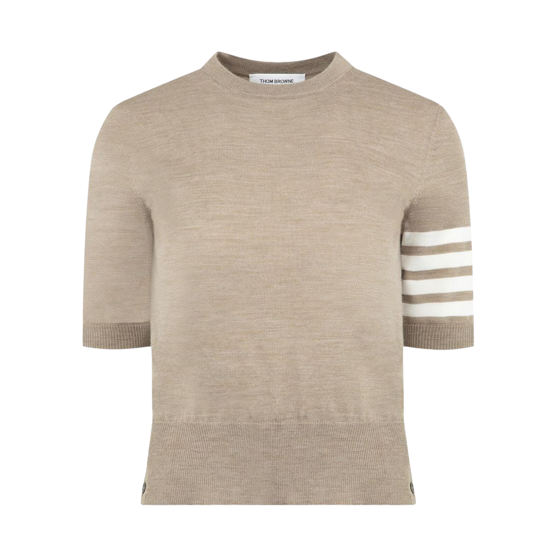 FKA471B-Y1014-215 (W) Thom Browne Fine Merino Wool 4-Bar T-Shirt Medium Brown
