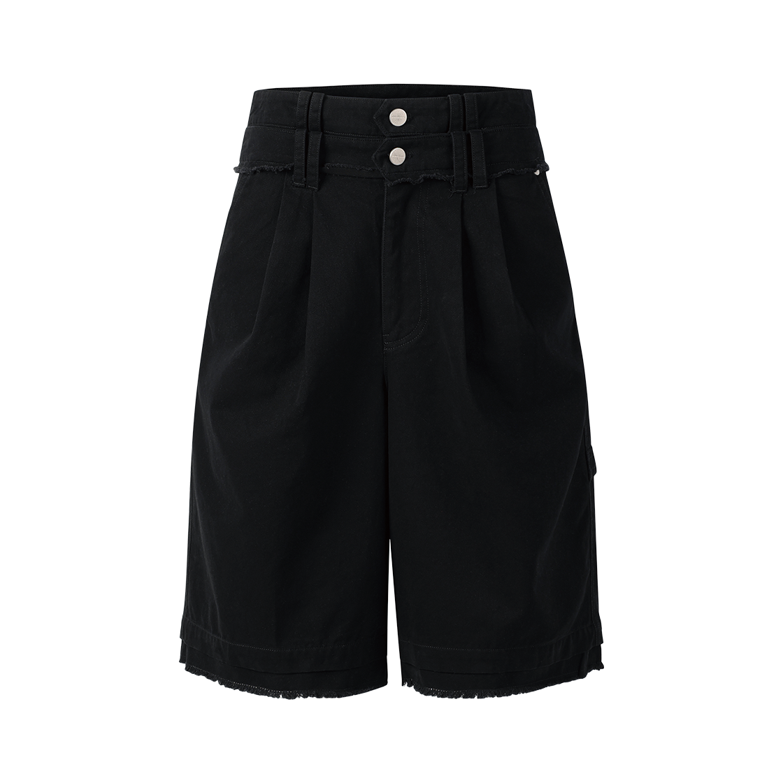 더바이닐하우스 더블 레이어드 쇼츠 블랙(Thevinylhouse Double Layered Shorts Black) - 1