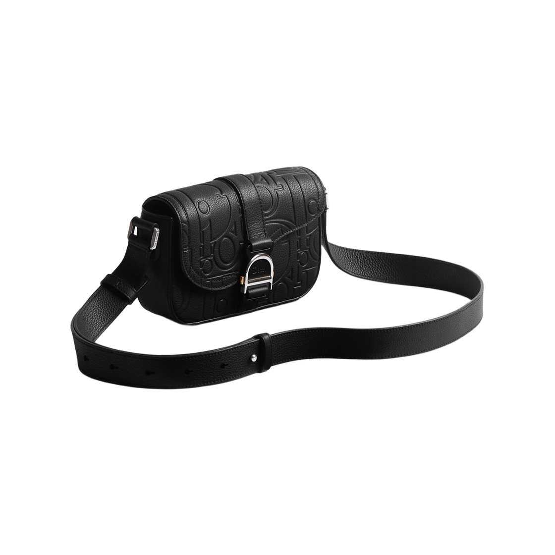 1ADPO478MLL-H00N Dior Saddle Heritage Flap Strap Bag Dior Gravity Calfskin Black