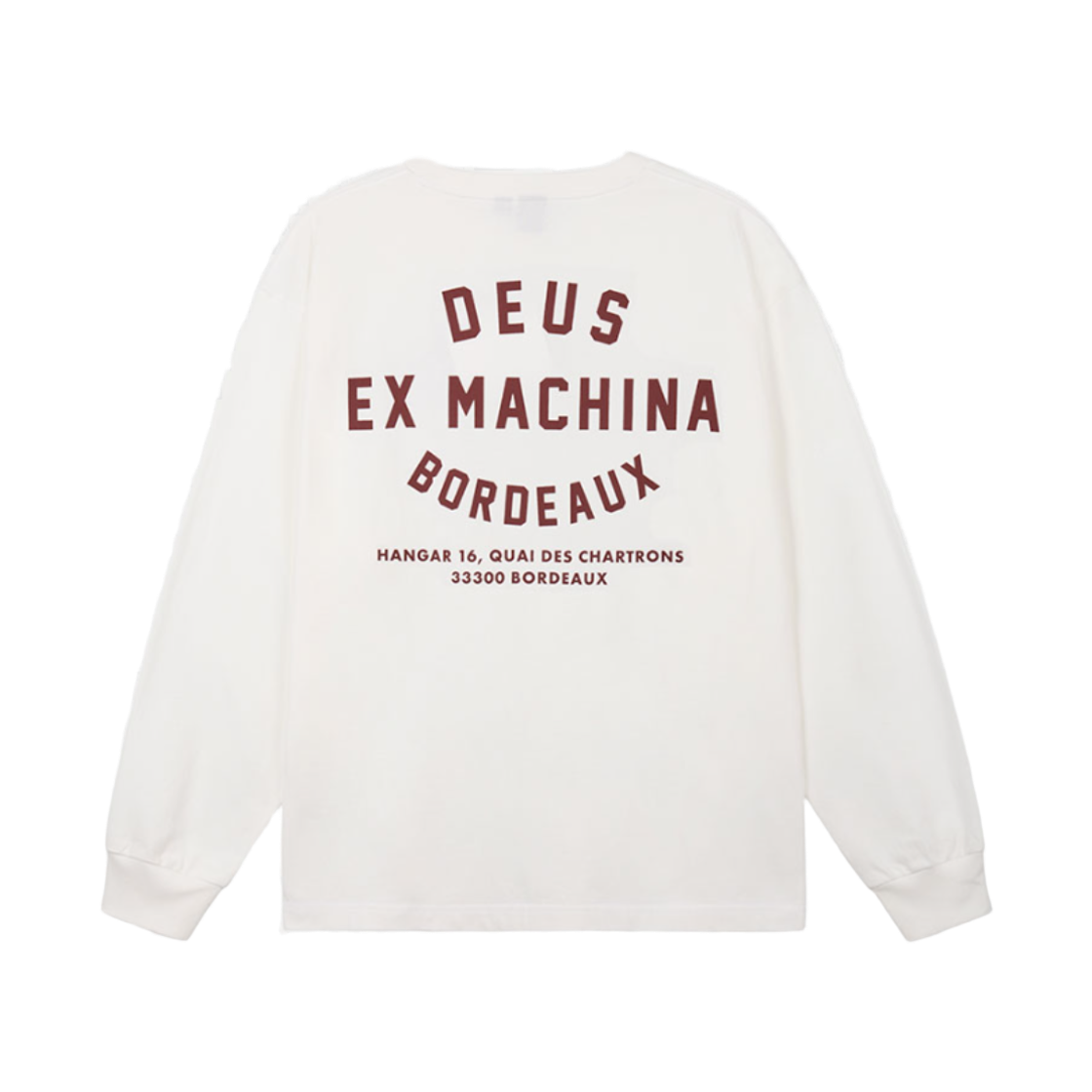 [6% 적립] 데우스 엑스 마키나 보르도 컬리지 어드레스 롱슬리브 티 화이트([6% 적립] Deus Ex Machina Bordeaux College Address Ls Tee White)