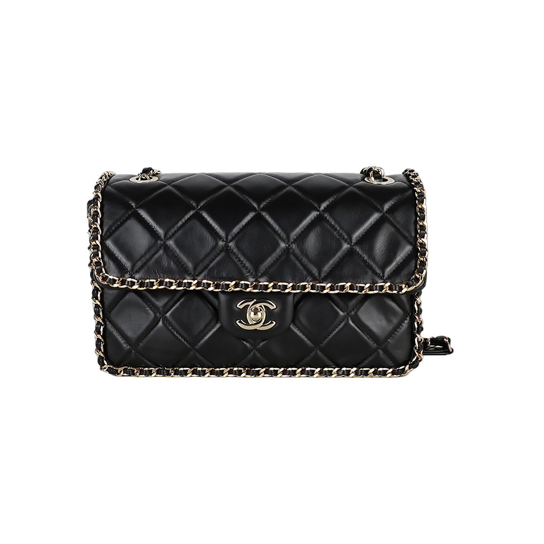 샤넬 시즌 클래식 체인 플랩백 램스킨 금장 A1673(Chanel Classic Flap Bag with Chain in Lambskin and Gold Hardware A1673) - 1