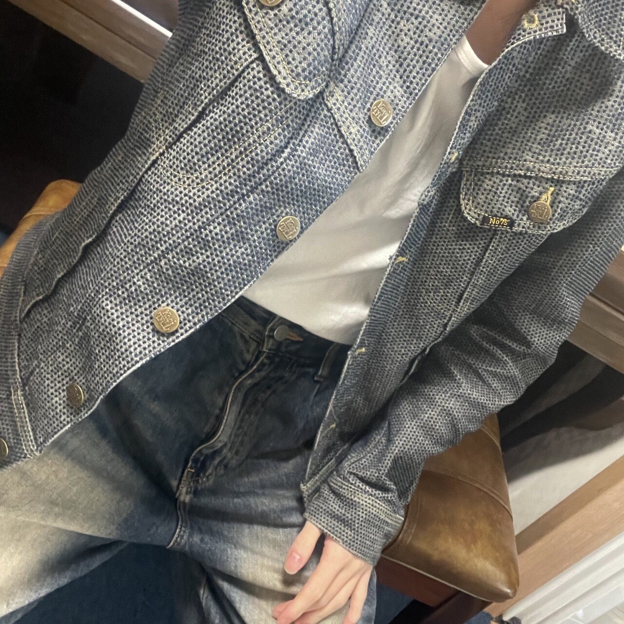 Kapital Century Denim Westerner long Jacket No. 7+S Gray 착용 스타일