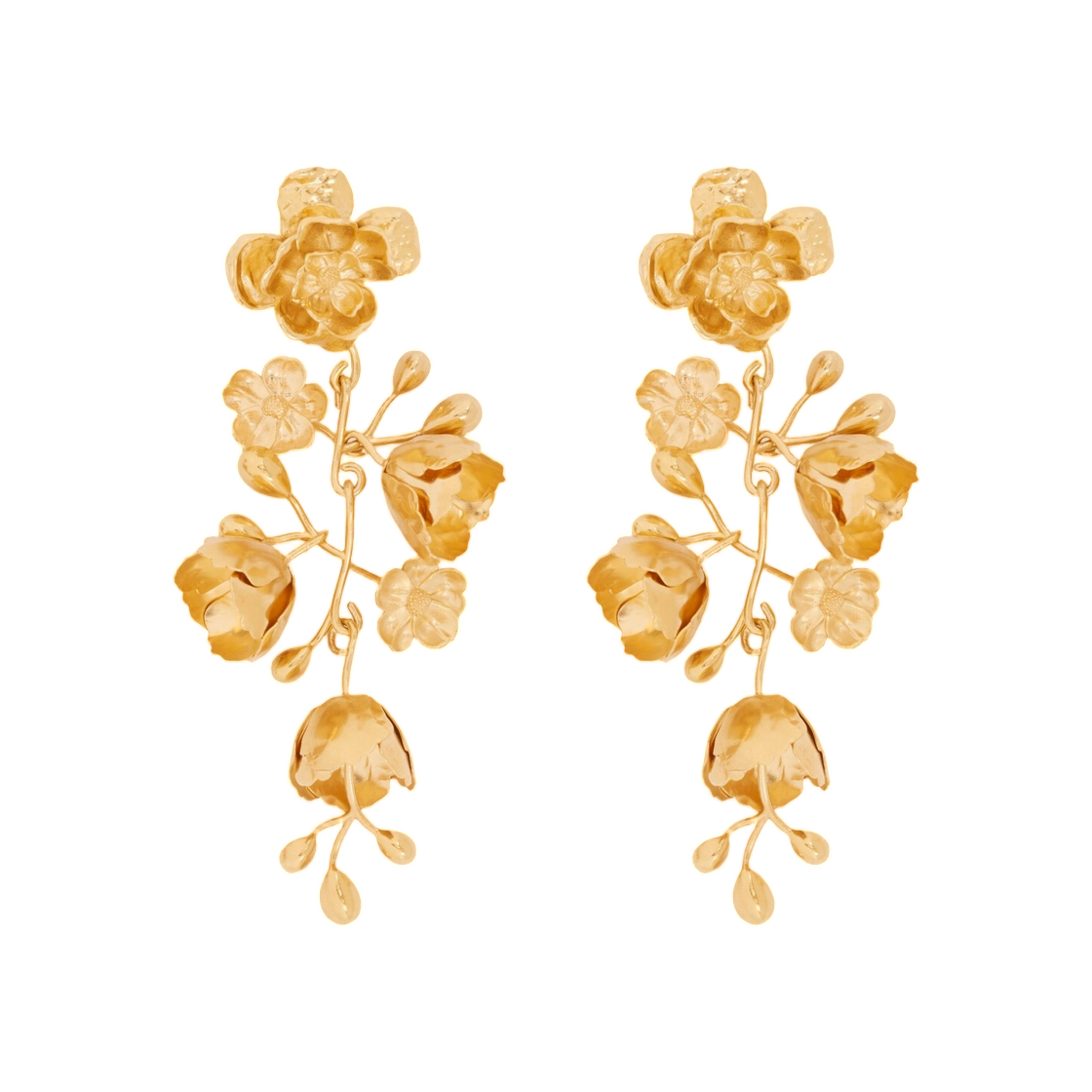 (W) 끌로에 부케 이어링 빈티지 골드((W) Chloe Bouquet Earrings Vintage Gold)