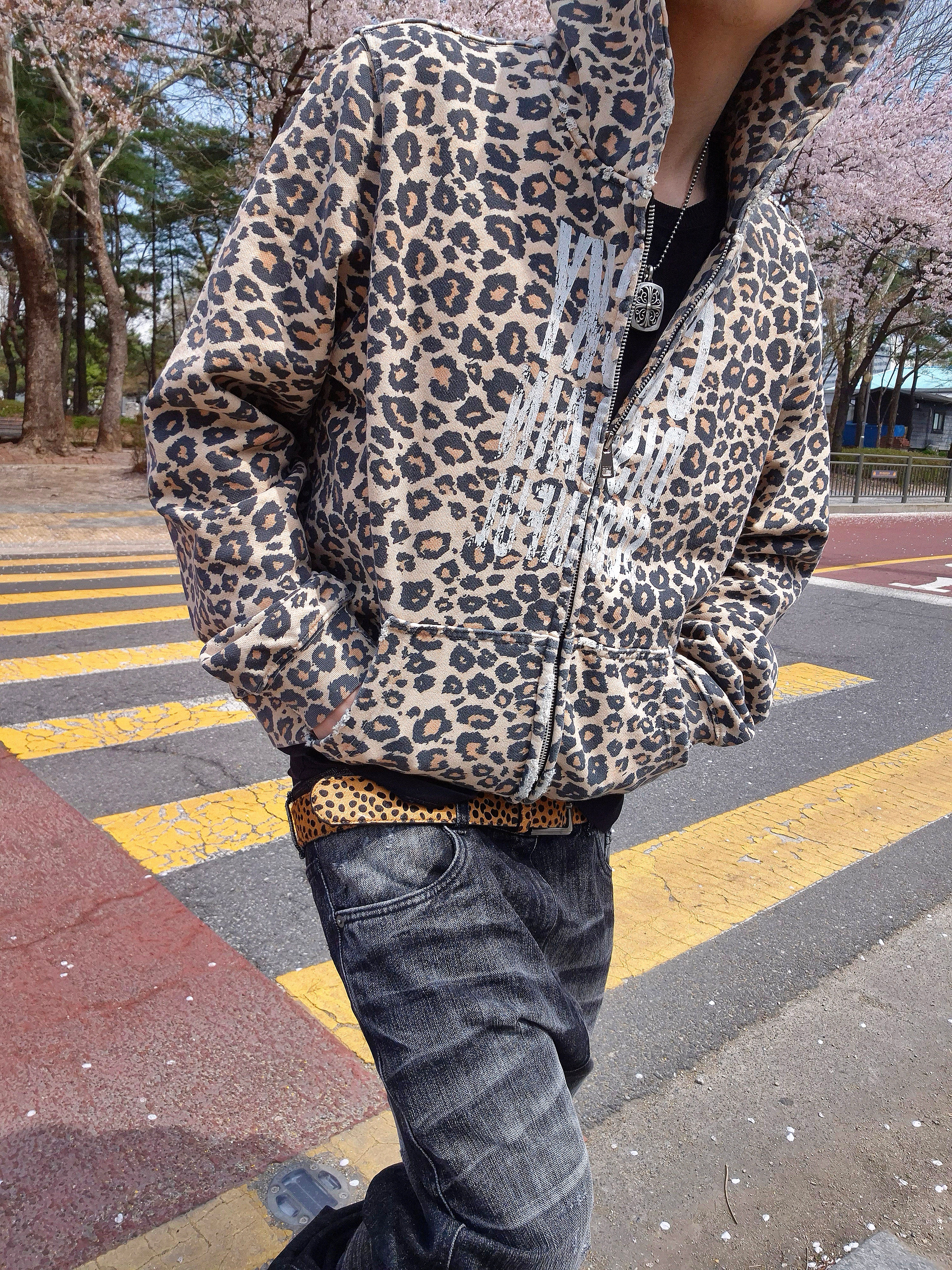 Undermycar Calf Hair Module Belt Strap Yellow Cheetah 착용 스타일 - 1