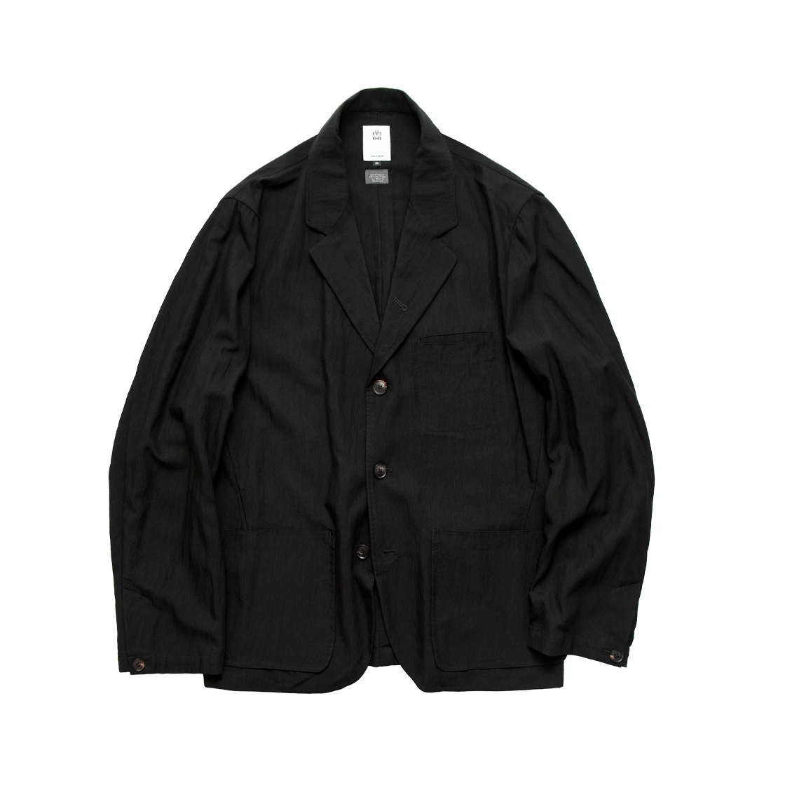 폴리테루 3 버튼 블레이저 자켓 블랙(Polyteru 3 Button Blazer Jacket Black)