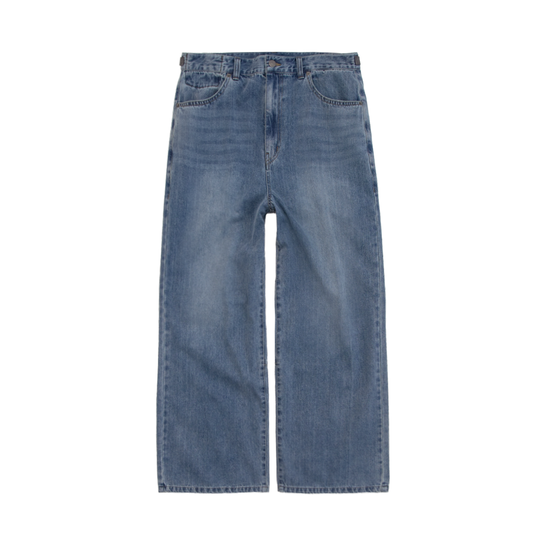 폴리테루 고시마 데님 팬츠 워시드 블루 002 (슬럽 블루)(Polyteru Gosima Denim Pants Washed Blue 002 (Slub Blue))