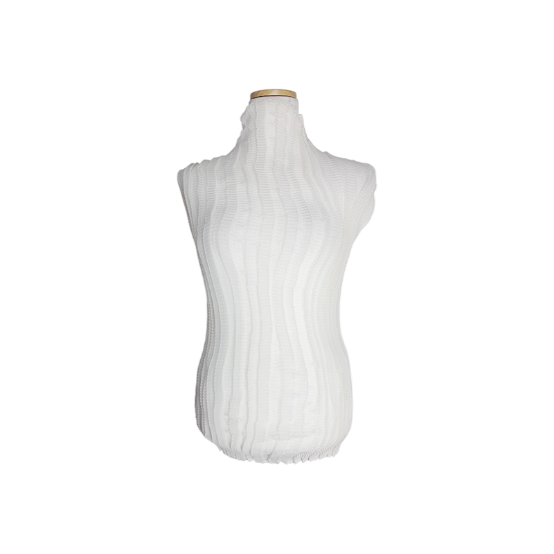 ITJK233RNPA4 Issey Miyake Pleats Please Ivory High-Neck Top M