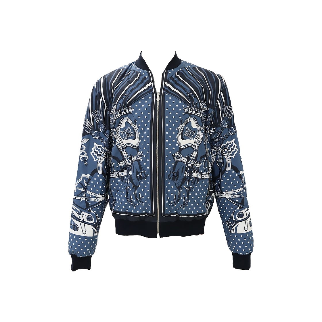 IT846IGOKW96 Hermes Cheval Punk Bandana Reversible Lip Trimming Jacket H462800