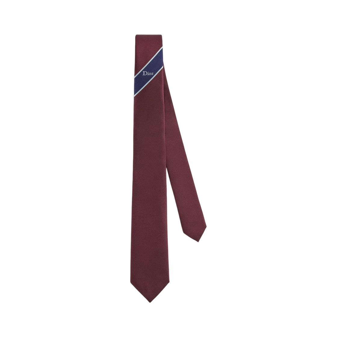 68C1047B6157-C385 Dior Striped Tie Silk Burgundy Navy Blue Blue