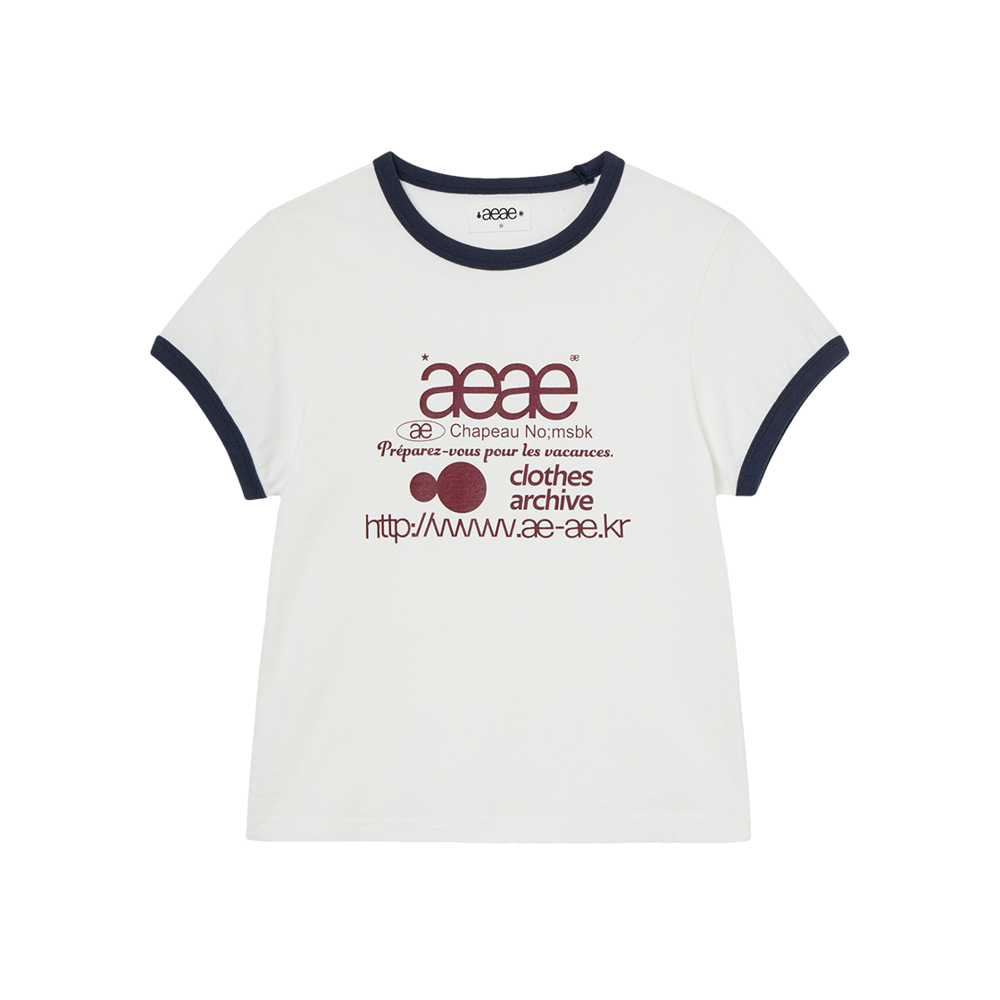 에이이에이이 웹 로고 링거 티 화이트(AEAE Web Logo Ringer Tee White)