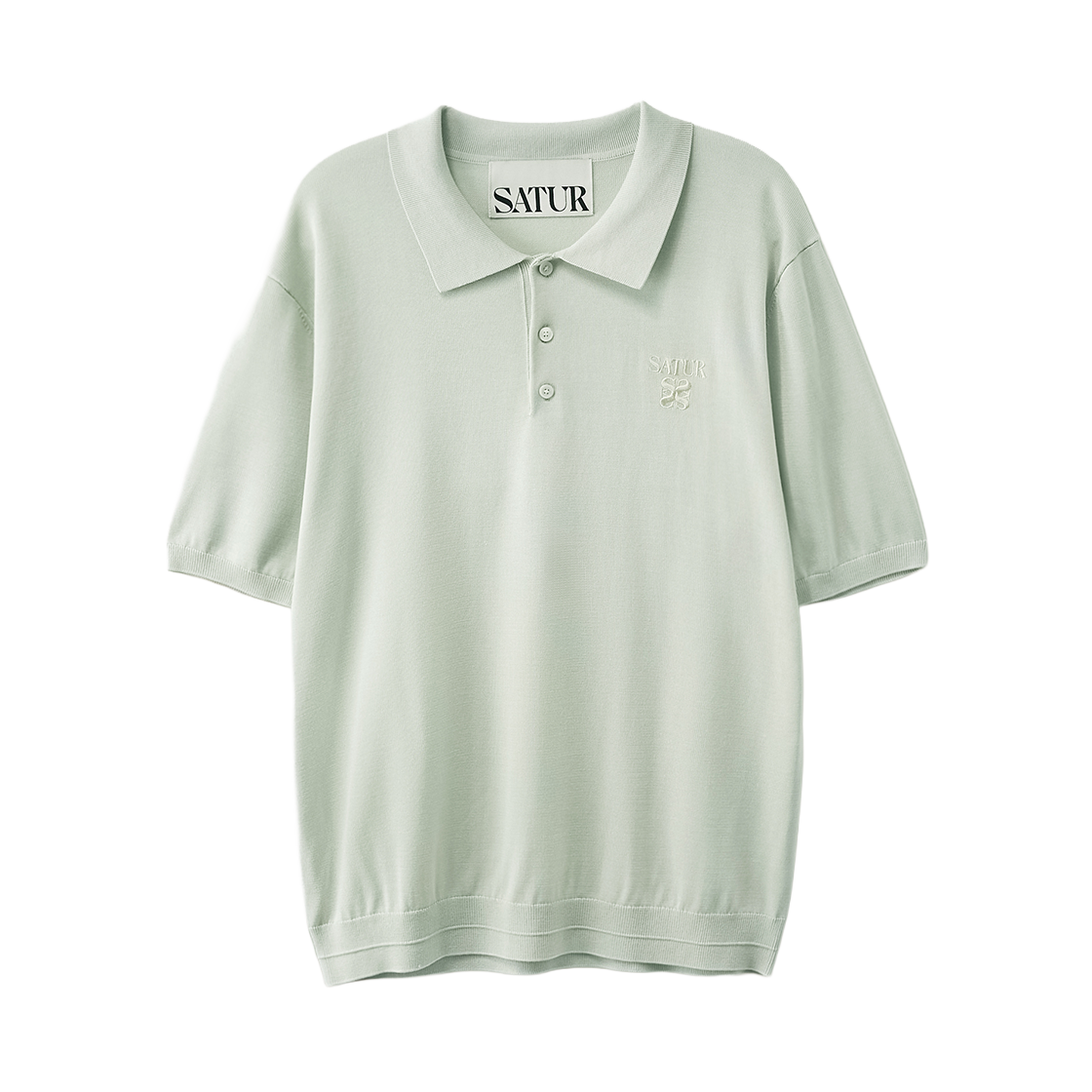 세터 클래식 칼라 하프 니트 민트